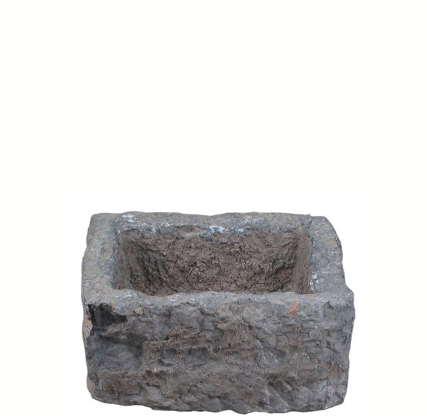 16" Inch Long Hand Chiseled Stone Trough 24 - 1 - Dyag East