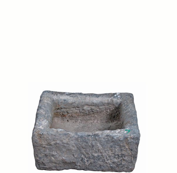 16" Inch Long Hand Chiseled Stone Trough 24 - 7 - Dyag East