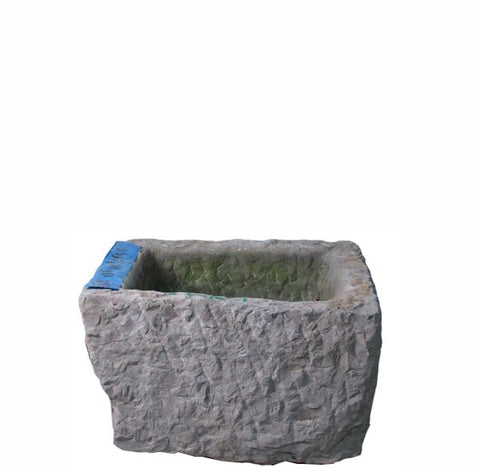17" Inch Long Hand Chiseled Stone Trough 10 - 1 - Dyag East