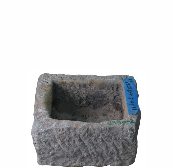 17" Inch Long Hand Chiseled Stone Trough 10 - 2 - Dyag East