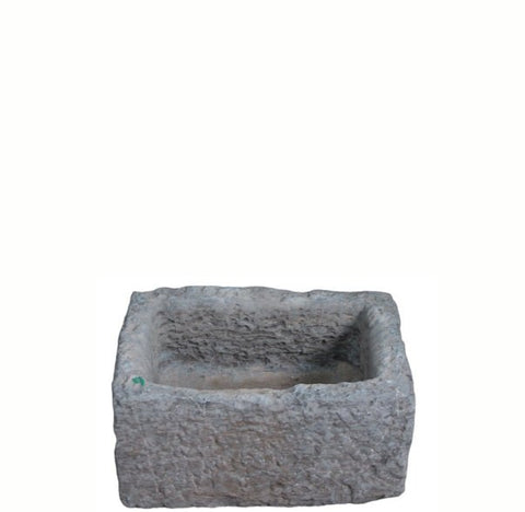 18" Inch Long Hand Chiseled Stone Trough 24 - 9 - Dyag East