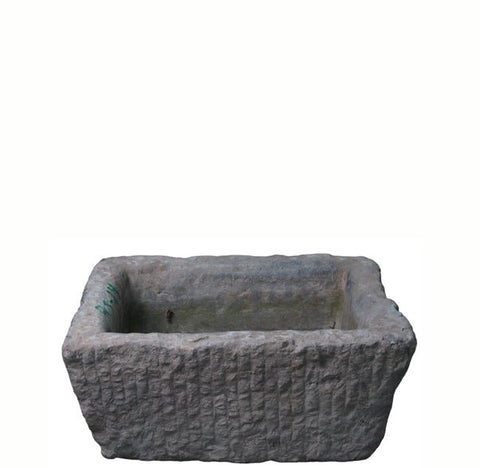 18" Inch Long Hand Chiseled Stone Trough 25 - 14 - Dyag East