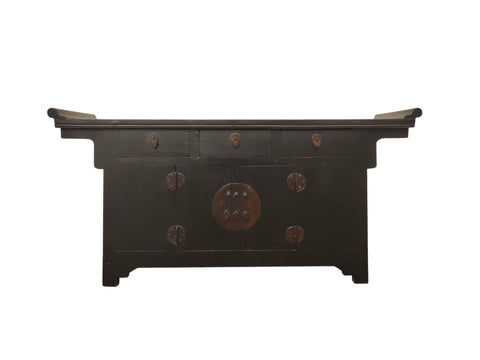 19th Century Antique Chinese Elm Everted Flange Sideboard - Dyag East