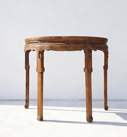 19th Century Carved Half - Moon Table - Dyag East