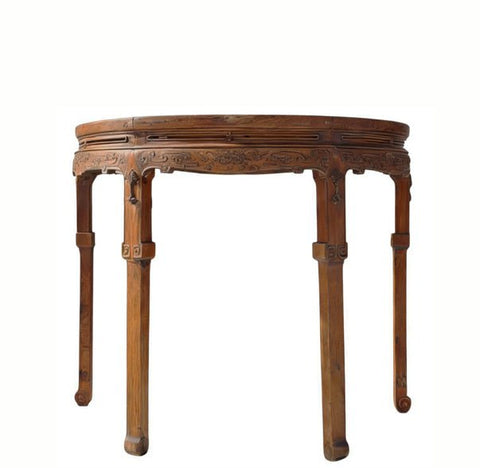 19th Century Carved Half-Moon Table - Dyag East