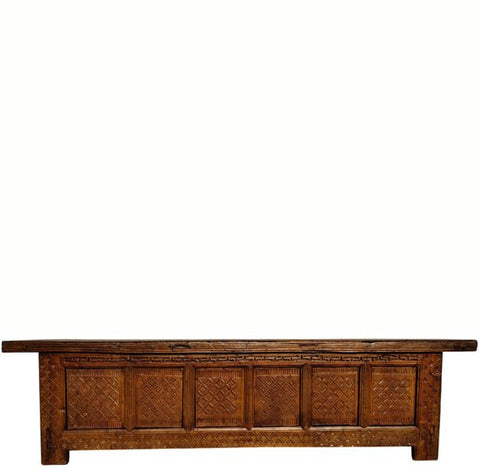 19th Century Chinese Carved Poplar 6 Door Sideboard - Dyag East