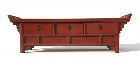 19th Century Red Altar - Style Console Table - Dyag East