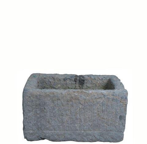 20" Inch Long Hand Chiseled Stone Trough 24 - 14 - Dyag East