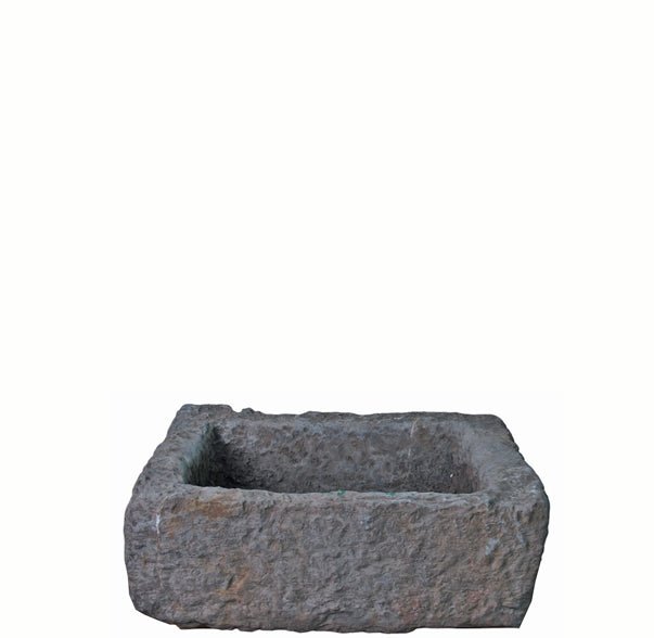 20" Inch Long Hand Chiseled Stone Trough 24 - 16 - Dyag East