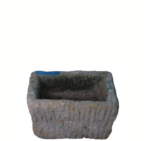 20" Inch Long Hand Chiseled Stone Trough 24 - 23 - Dyag East