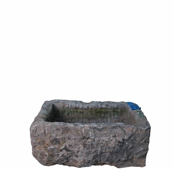 21" Inch Long Hand Chiseled Stone Trough 11 - 4 - Dyag East