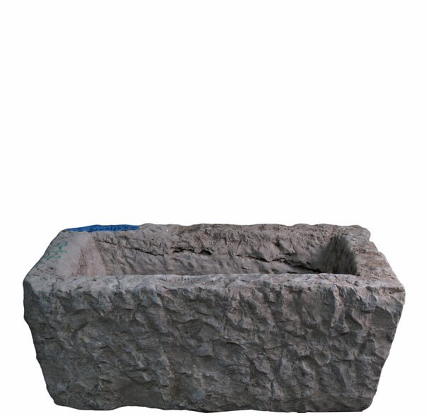 25" Inch Long Hand Chiseled Stone Trough 9 - 2 - Dyag East