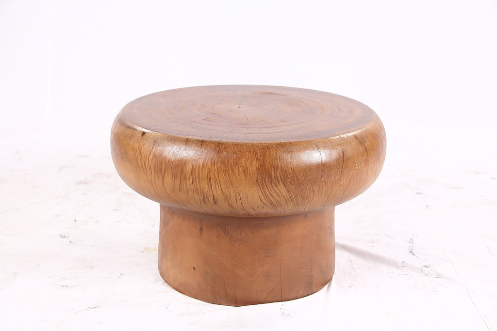 25” Round Brown Suar Accent Table - Dyag East