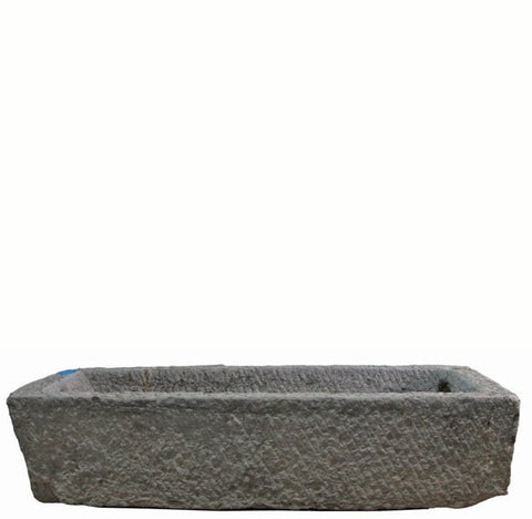 59" Inch Long Hand Chiseled Stone Trough 13 - Dyag East