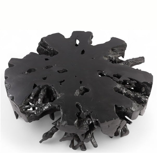 63" Inch D Round Black Organic Teak Root 3 - Dyag East