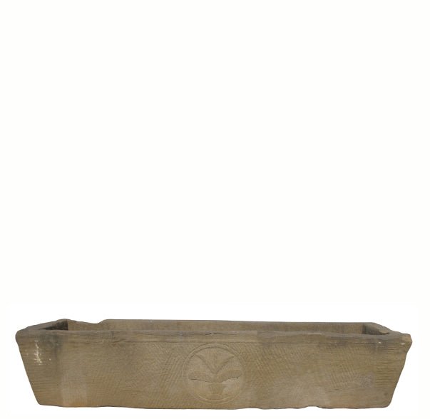 71" Inch Long Hand Chiseled Stone Trough 64 - Dyag East