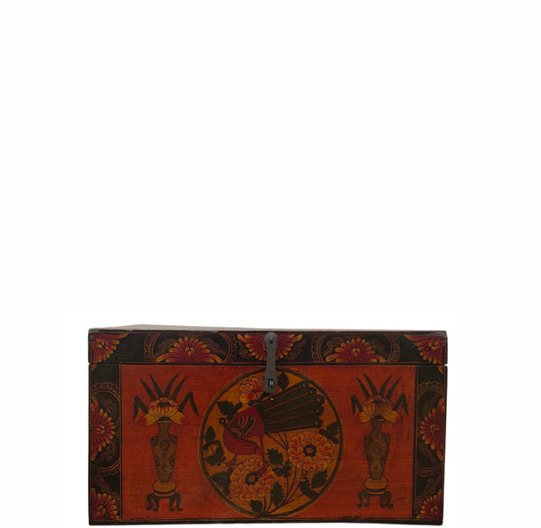 Antique Chinese Hand-Painted Storage Box