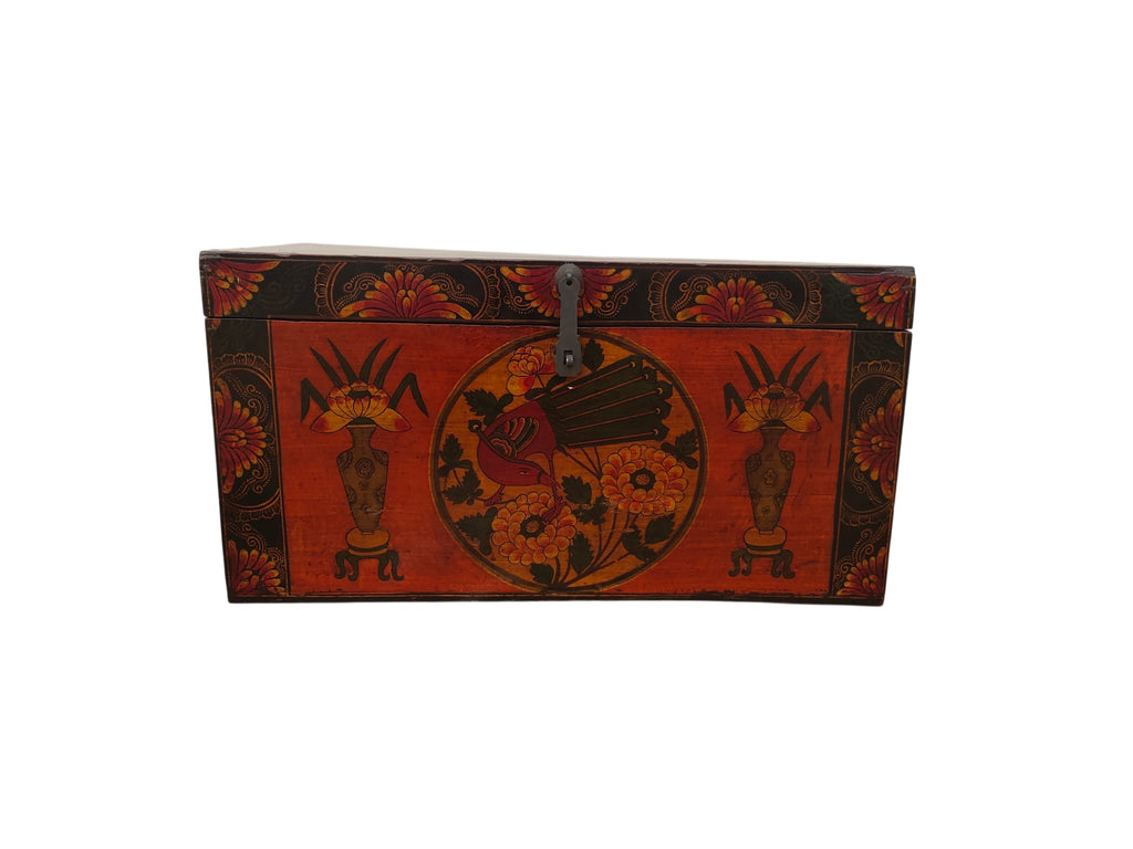 Antique Chinese Hand-Painted Storage Box