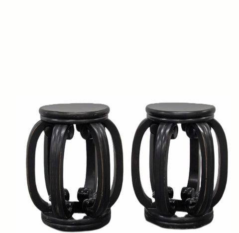 Pair Black Accent Table with Lion's Claws