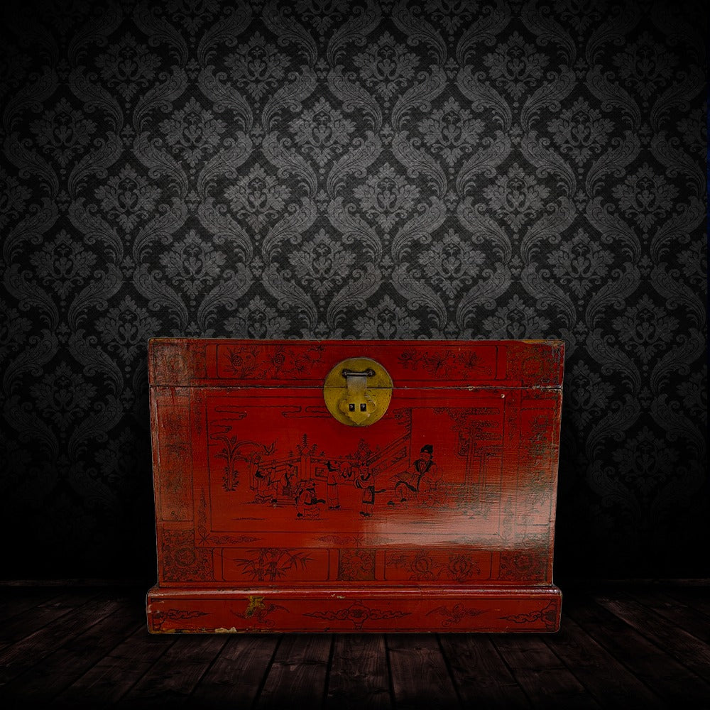 Hand Painted Red Trunk