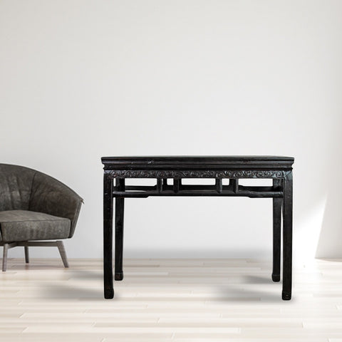 Hebei Accent Table or Console Table with Hand Carved Front