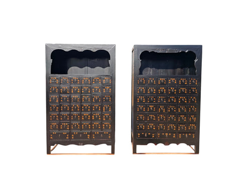 19th Century Pair of Chinese Apothecary Cabinets