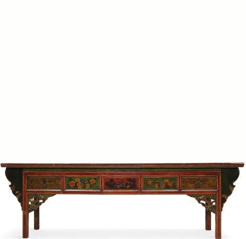 Z-Hand Painted 5 Drawers Altar Console Table
