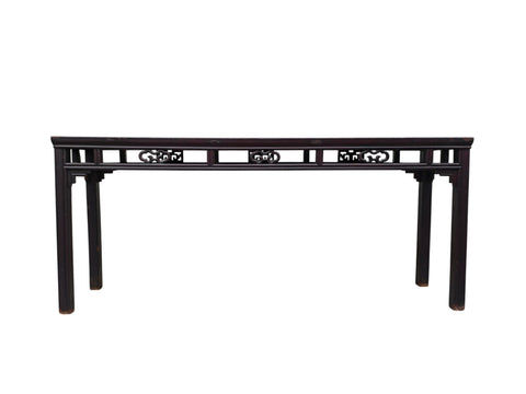 Early 19th Century Chinese Elm Console Table with Openwork Apron