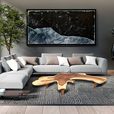 95" Long Free Form One Slab Living Edge Coffee Table 10