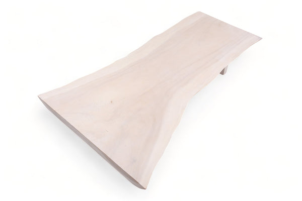 Modern 79" Inch White One Slab Living Edge Coffee Table 1