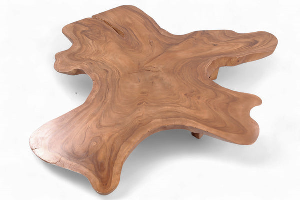 Brown Free Form Living Edge One Slab Coffee Table