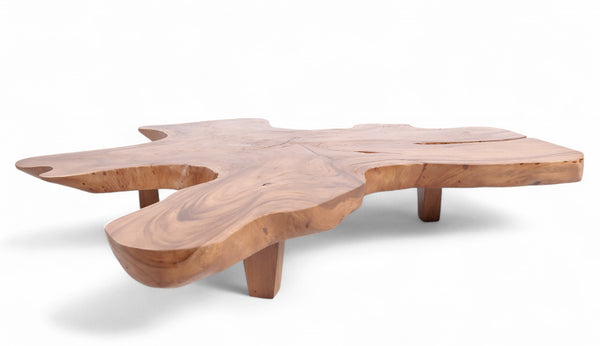 Brown Free Form Living Edge One Slab Coffee Table
