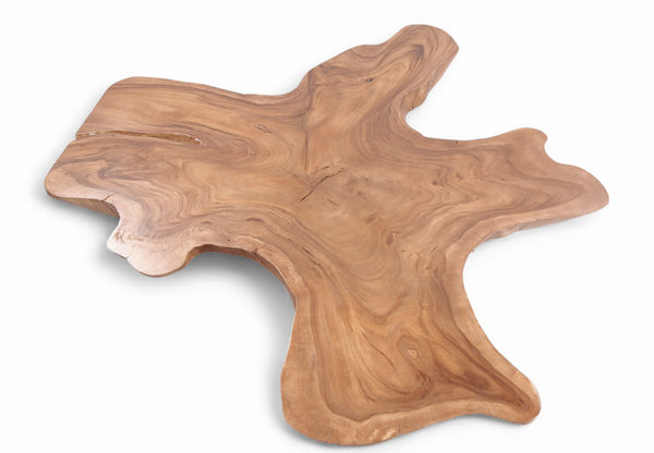 Brown Free Form Living Edge One Slab Coffee Table
