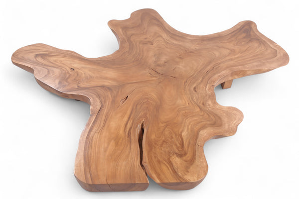 Brown Free Form Living Edge One Slab Coffee Table