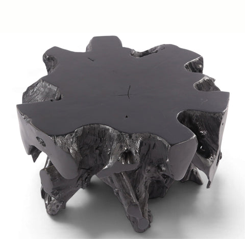 30” Diameter Black Teak Root Coffee Table