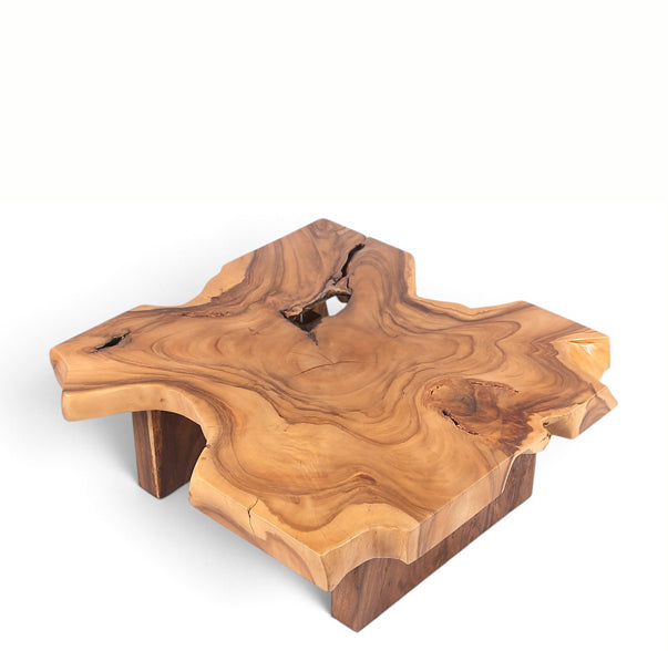 Brown Living Edge Free Form Coffee Table 71