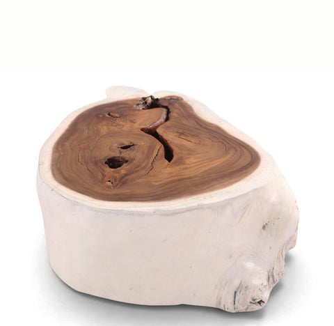 Organic White & Brown Block Coffee Table