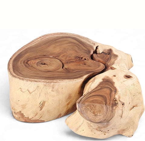 Organic Suar Wood Onion Shape Accent Table