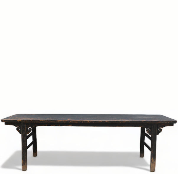 104" Inch Vintage Black Asian Dining Table