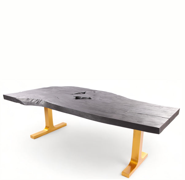 98" Inch Black Living Edge Desk or Dining Table