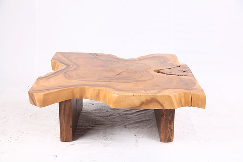 Brown Living Edge Free Form Coffee Table 72