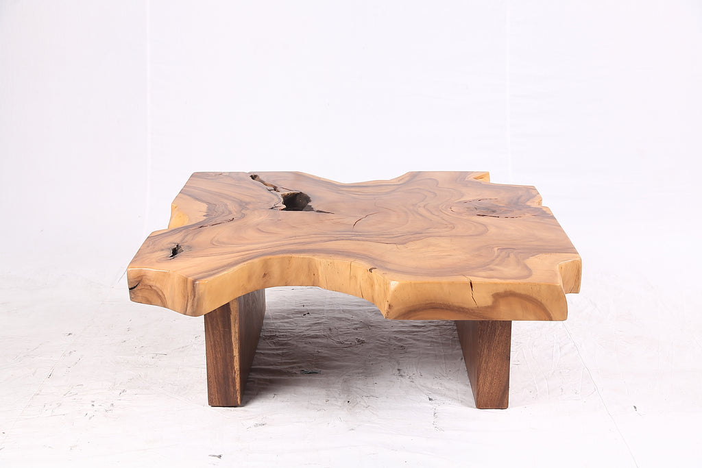 Brown Living Edge Free Form Coffee Table 71