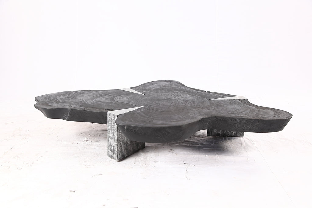 Free Form Living Edge Black Coffee Table