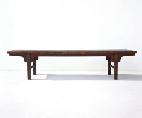 81" Long Vintage Solid Elm Wood Bench