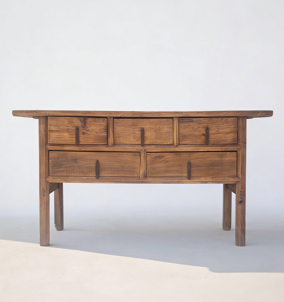 Antique Chinese Console Table with Five Drawers