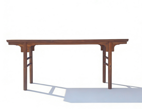 62" Long Antique Brown Console Table