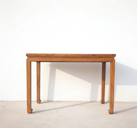 40" Long Elm Square-Corner Table