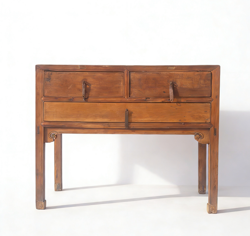 Antique Chinese Three-Drawer Side Table