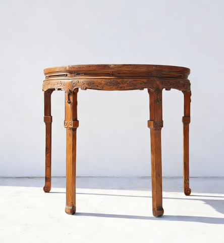 19th Century Carved Half-Moon Table