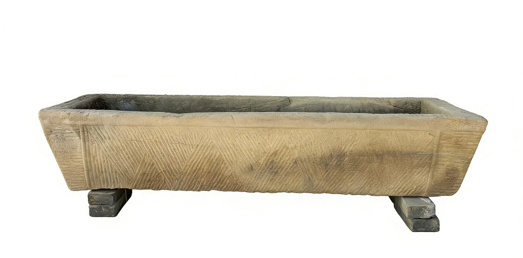 71" Inch Long Hand Chiseled Stone Trough 61